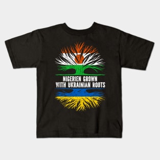 Nigerien Grown with Ukrainian Roots Flag Kids T-Shirt